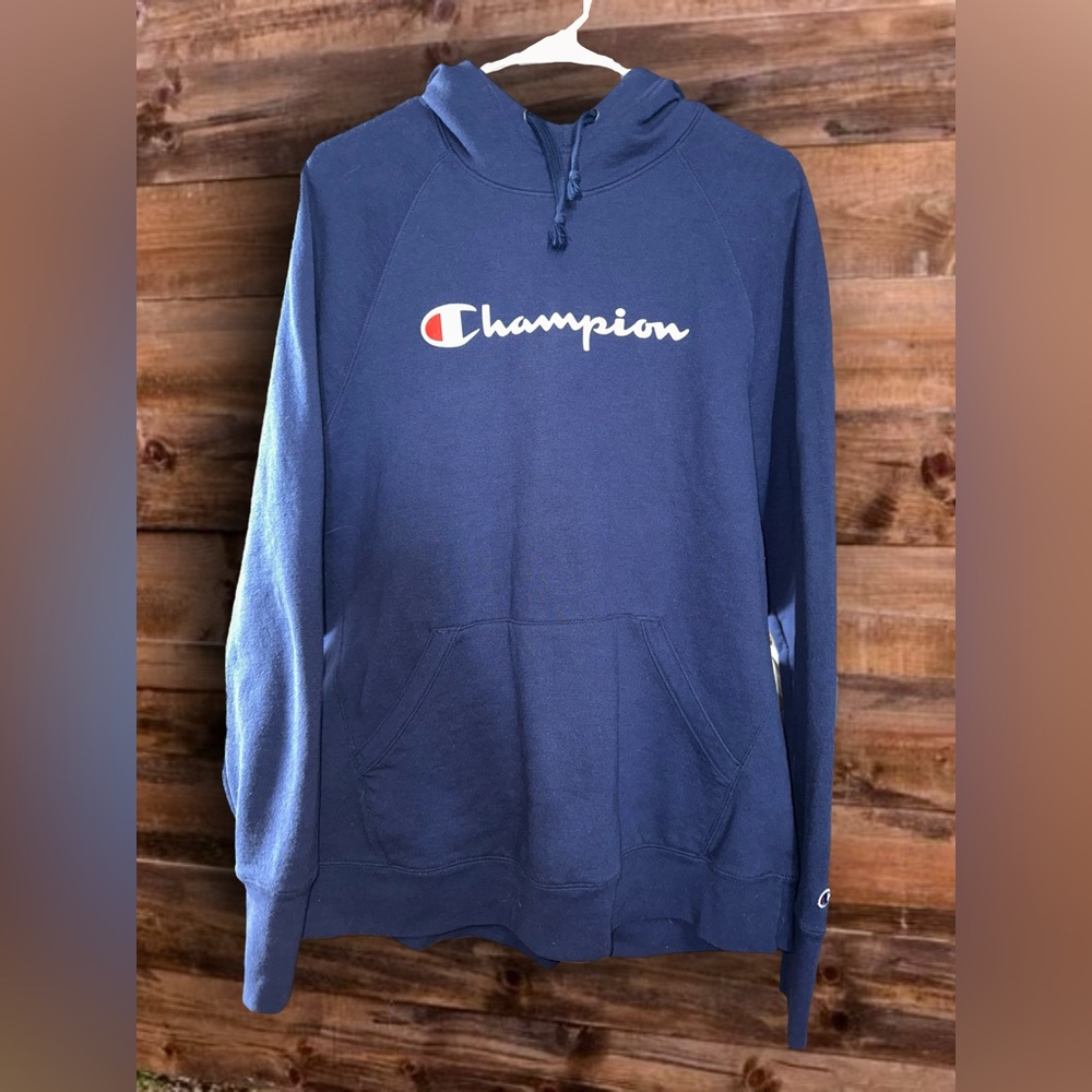 Champion Blue Hoodie/Sweatshirt